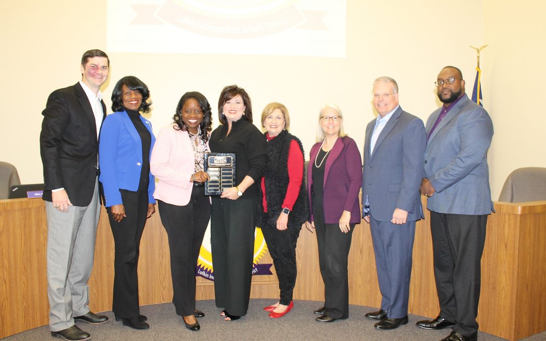 Lufkin ISD Board of Trustees recognize Education Foundation and student artists