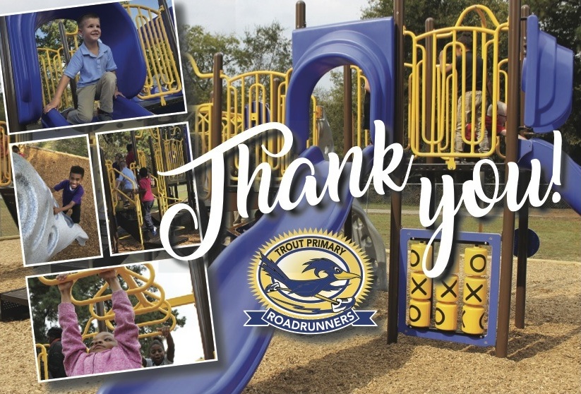 Trout Primary: Thank you to our giving community for our new playground!