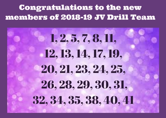 Congratulations to members of the 2018-19 JV Drill!