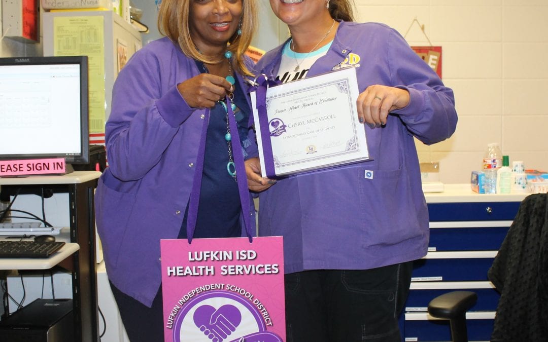 Nurse Cheryl McCarroll awarded purple heart of excellence