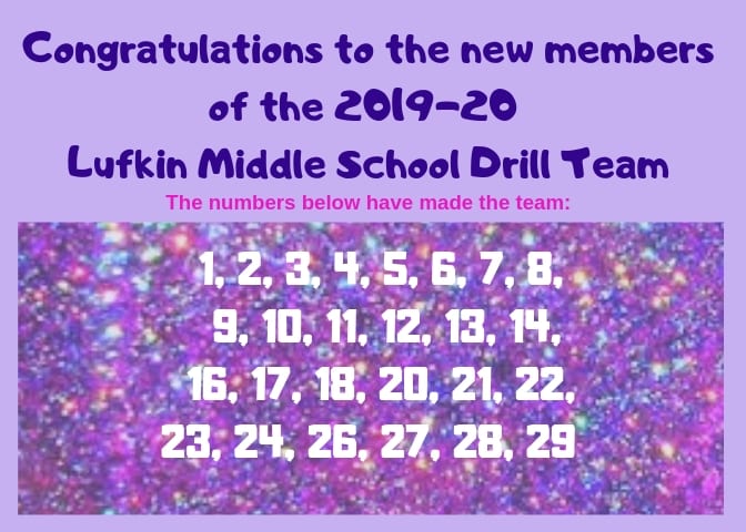 Congratulations to the new LMS Drill Team!