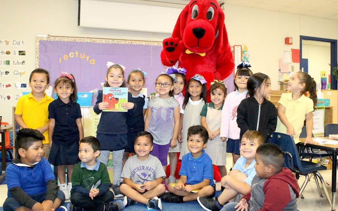 Garrett Primary welcomes Clifford the Dog on campus