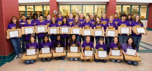 6th cohort of SFA STEM Academy students recognized with top volunteers at board meeting