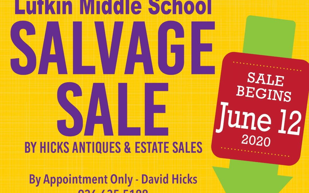 Lufkin Middle School Salvage Sale begins on June 12th