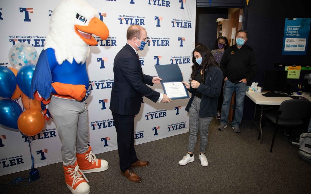 UT-Tyler officials surprise LHS senior with full-ride Presidential Fellow Scholarship