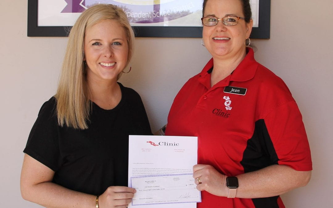In & Out Clinic donates $3,880 to Education Foundation from vaccine incentive
