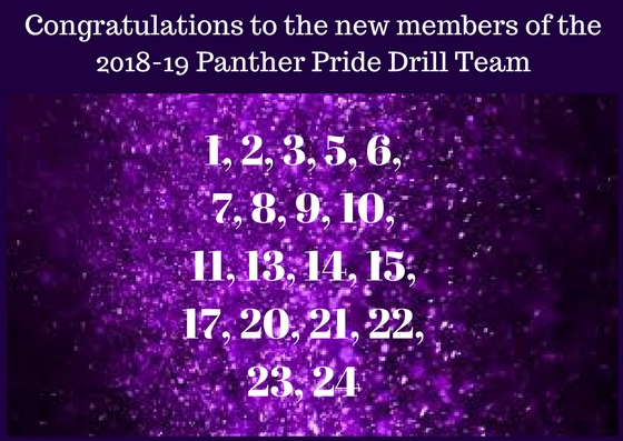 Congratulations to the 2018-19 Panther Pride line and officers!
