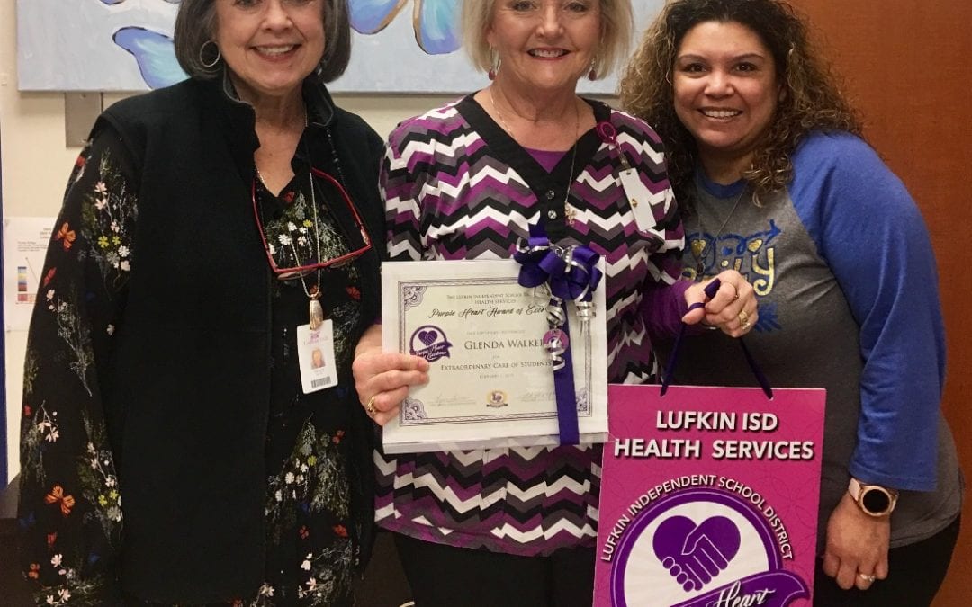 Nurse Walker receives Purple Heart of Excellence Award for February