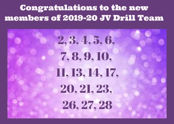 Here are the results of the LHS JV Drill tryouts …