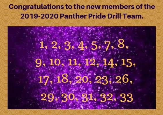 Congratulations to the new 2019-20 Panther Pride line!