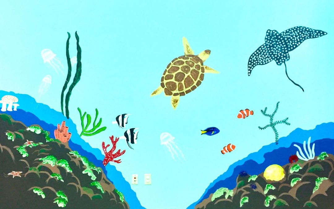 LHS students create ocean-themed mural for WHMC Rehabilitation Center