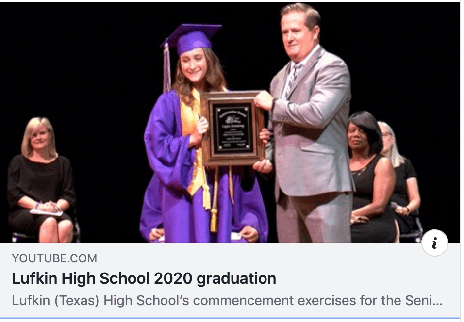 Lufkin High School commencement exercises for the Class of 2020 video
