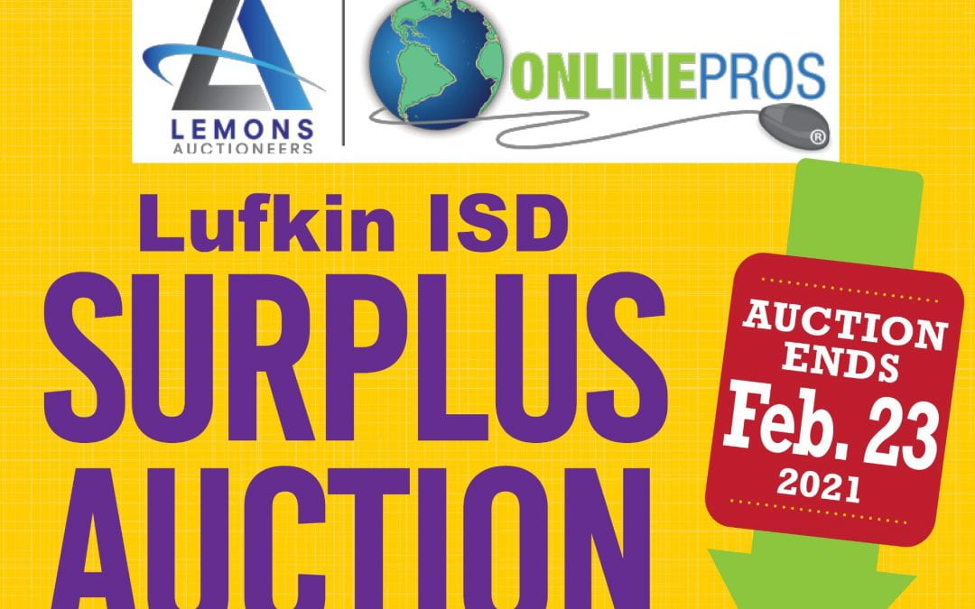 Lufkin ISD having a surplus auction of cafeteria and custodial items