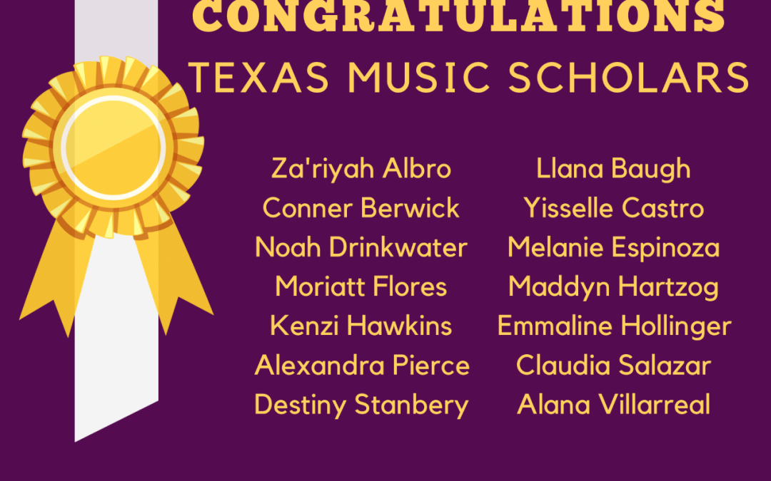 Fourteen LHS Choir students named Texas Music Scholars