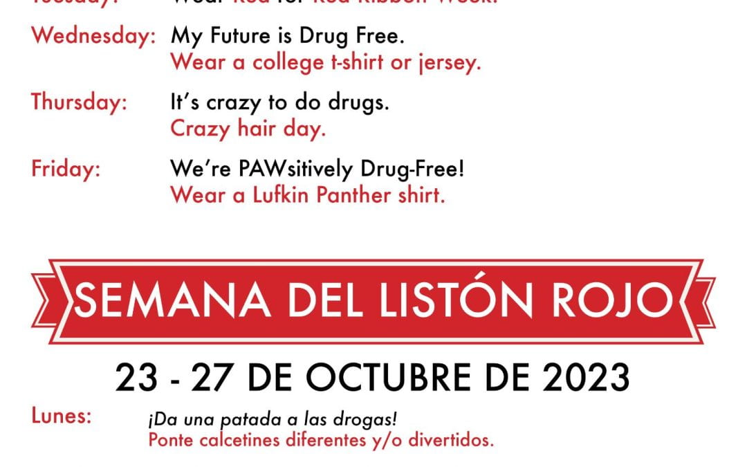 Red Ribbon Week Oct. 23 – 27