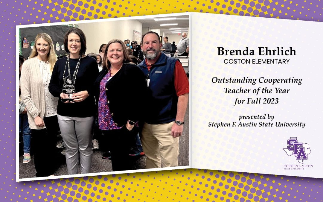 Way to go, Brenda Ehrlich — Outstanding Cooperating Teacher!
