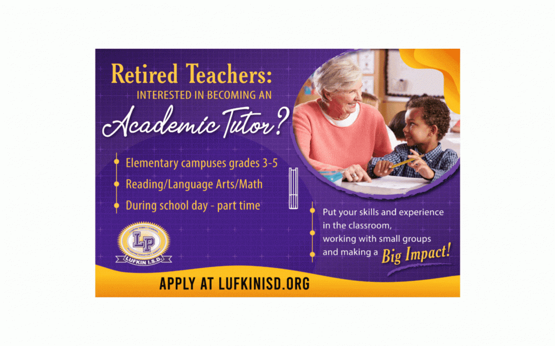 Retired Teachers: Interested in becoming an Academic Tutor? APPLY TODAY!